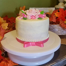 Bridal Shower Fondant Cake with Pink Flowers